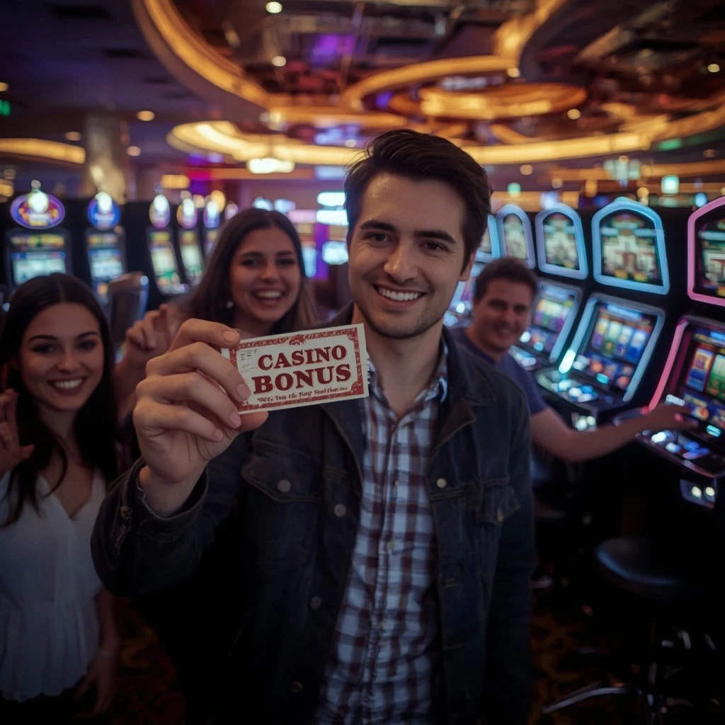 une personne tenant un bonus de 77Jackpot Casino